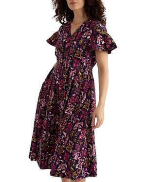 Seasalt Cornwall Kerthen Woods Poplin Midi Dress - Purple