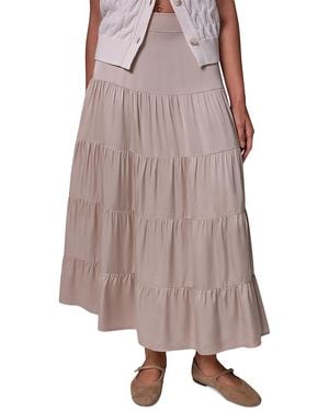 Donna Karan Weekend Satin Tiered Prairie Skirt - Brown