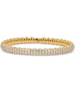 Zydo 18K Diamond Slim Domed Stretch Bracelet - Metallic