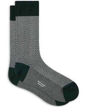 Paul Smith Herringbone Cotton Blend Socks - Black