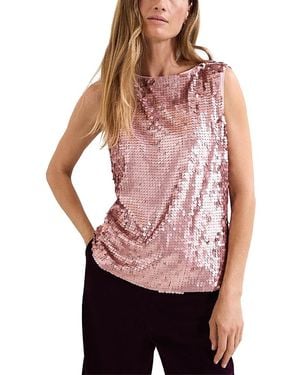 Phase Eight Tasha Sequin Top - Red