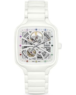 Rado True Square Automatic Open Heart Watch, 38Mm X 44Mm - White