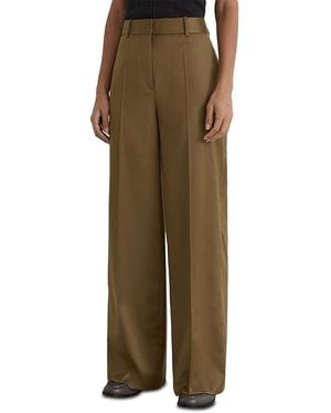 Reiss Adie Wool Stretch Wide Leg Pants - Green
