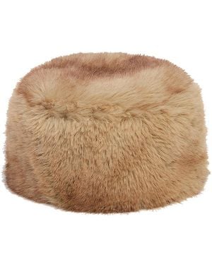 Apparis Margot Faux Fur Pillbox Hat - Natural