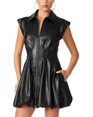 Steve Madden Dyanne Cap Sleeve Bubble Hem Dress - Black