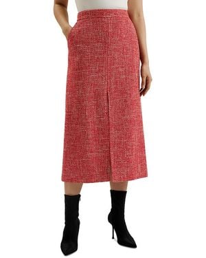 Ted Baker Sumis Boucle Midi Skirt - Red