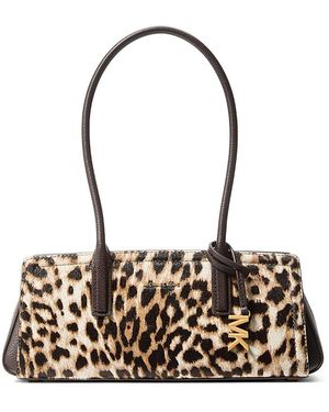 Michael Kors Laila Small East/West Calf Hair Shoulder Bag - White