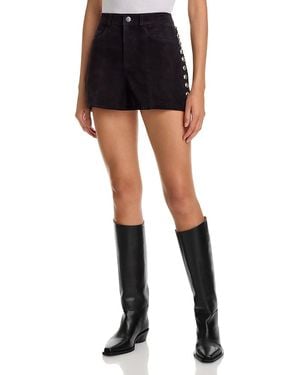 Cinq À Sept Studded Suede Shannon Shorts - Black