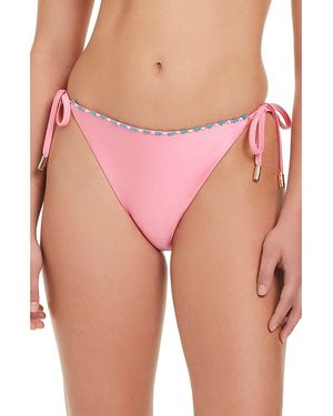 Red Carter Tie Side Beaded Bottom - Pink