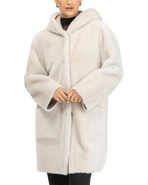 Gorski Merino Shearling Lamb Parka Coat - White