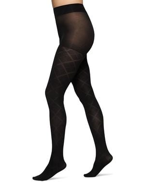 Hue Textured Diamond Tights - Black