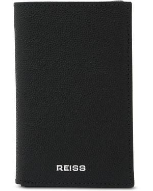 Reiss Hunter Slim Billfold Logo Wallet - Black