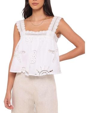 Petal & Pup Aideen Eyelet Top - White