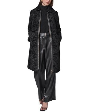 DKNY Walker Faux Fur Coat - Black