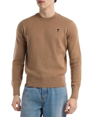 Ami Paris Wool De Coeur Crewneck Sweater - Blue