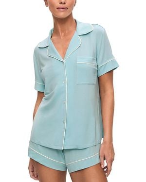 Eberjey Gisele Relaxed Short Sleeve Top & Shorts - Blue
