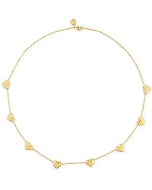 Anabel Aram Heart Station Necklace, 19.5 - Natural