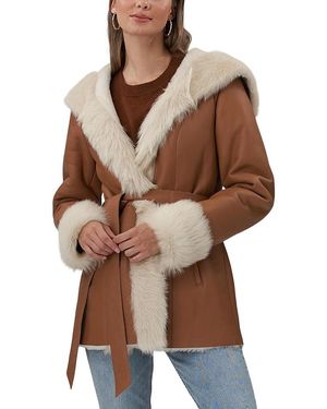 Gorski Hooded Shearling Lamb Jacket - Brown