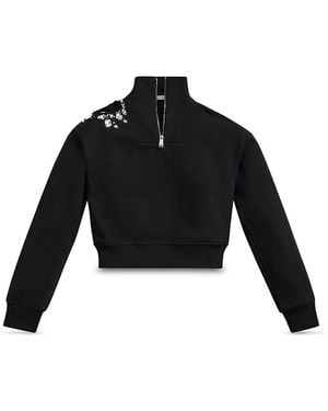 Area Crystal Cluster Zip Sweatshirt - Black