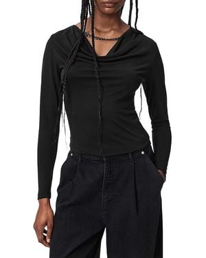 AllSaints Hallie Long Sleeve Top - Black
