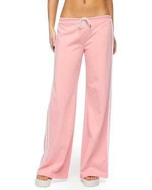 Edikted Cammile Contrast Stripe Sweatpants - Pink
