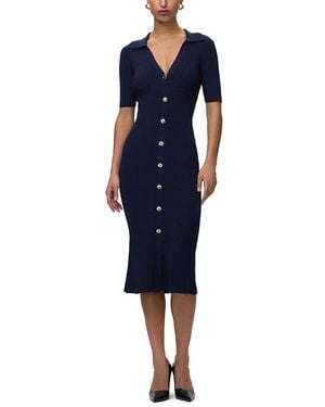 Hervé Léger The Indra Polo Neck Dress - Blue