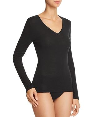 Hanro Woolen Silk Basic Long Sleeve Shirt - Black