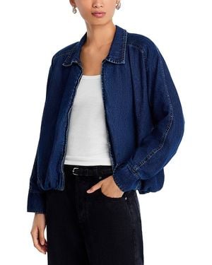 Steve Madden Denim Bubble Bomber Jacket - Blue