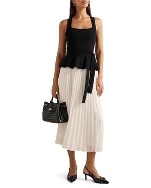 EVER NEW Peony Pleat Mixed Dress - Black