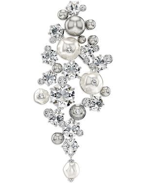Swarovski Constella Crystal & Faux Pearl Brooch - White