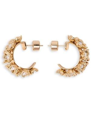 Maje Imitation Pearl Flower C Hoop Earrings - White
