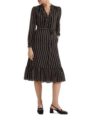 Hobbs Alexia Chain Stripe Dress - Black