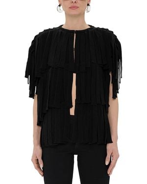 Haikure Natalia Tiered Fringe Top - Black