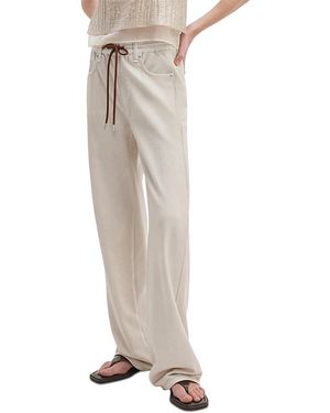 Rag & Bone Mirarmar Terry Wide Leg Drawstring Sweatpants Jeans - Natural