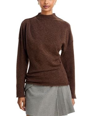 Line & Dot Lennon Mock Neck Sweater - Brown