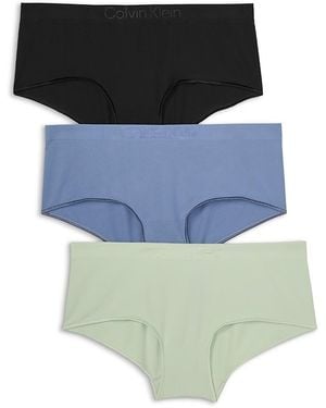 Calvin Klein Bonded Flex Seamless Boyshorts, Pack Of 3 - Blue