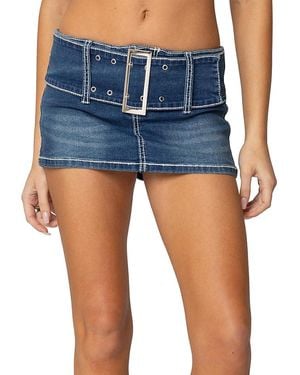Edikted Payson Wide Belted Mini Skort - Blue