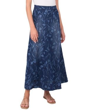 1.STATE Seamed Denim Maxi Skirt - Blue