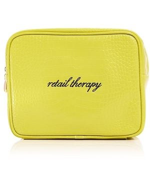 Abode Retail Therapy Croc Embossed Faux Leather Pouch - Yellow