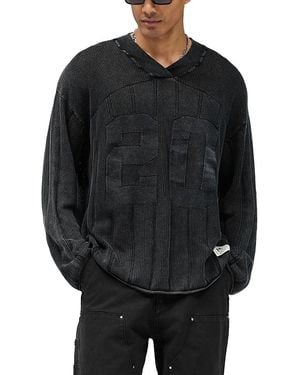 Represent Knitted Varsity Jersey Sweater - Black