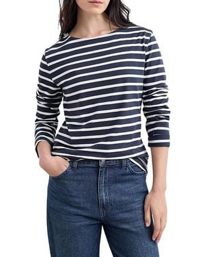 Seasalt Cornwall Sailor Boat Neck Long Sleeve T-Shirt - Blue