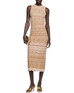 Sandro Raffaela Fancy Knit Maxi Dress - Natural