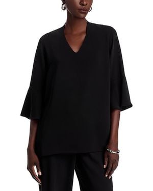 Caroline Rose Valentina Crepe Top - Black