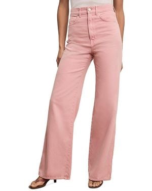 Veronica Beard Taylor High Rise Wide Leg Jeans - Pink