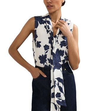 Phase Eight Junie Tie Neck Top - Blue
