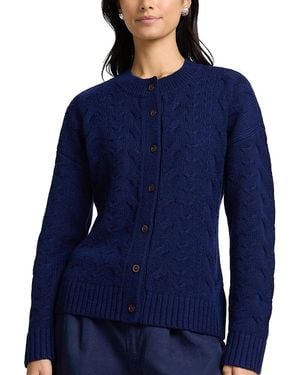 Onia Fitted Cable Knit Cardigan - Blue