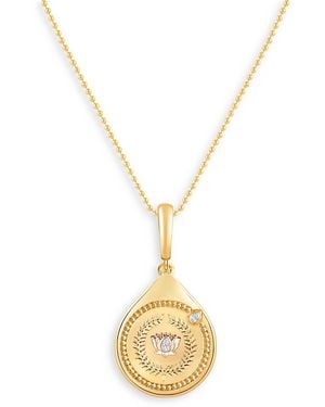 Harakh Lotus Pendant With Diamonds - Metallic