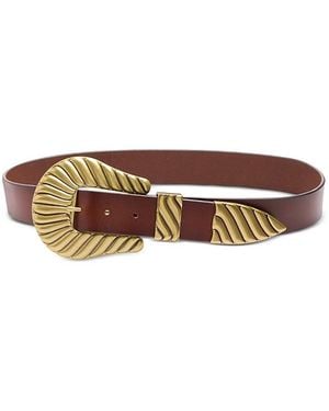 The Great The Great Big Buckle Leather Belt - Brown
