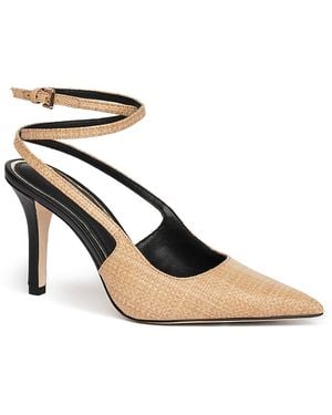 PAIGE Sawyer Ankle Wrap Pointed Toe Pumps - Natural