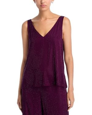 Emanuel Ungaro Rosie Silk Blend Embellished Top - Purple